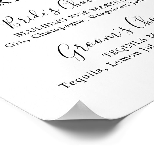 Minimalistisch teken voor Drink handtekeningen Poster (Hoek)