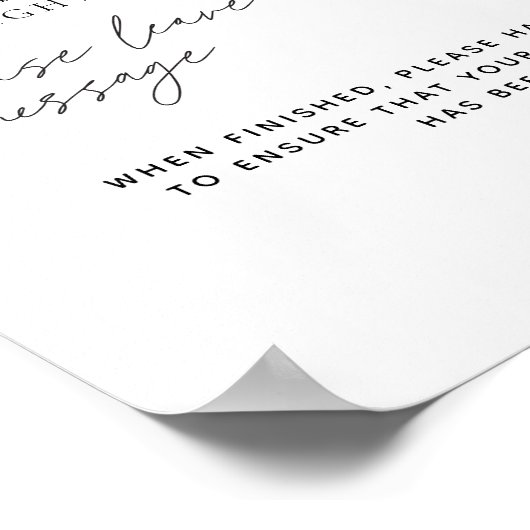 Minimalistisch Telefoonbericht Audio Gastenboek Si Poster (Hoek)