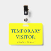 Minimalistisch "TEMPORAIRE BEZOEKER" Badge (Voorzijde met clip)