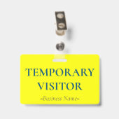 Minimalistisch "TEMPORAIRE BEZOEKER" Badge (Achterkant met clip)