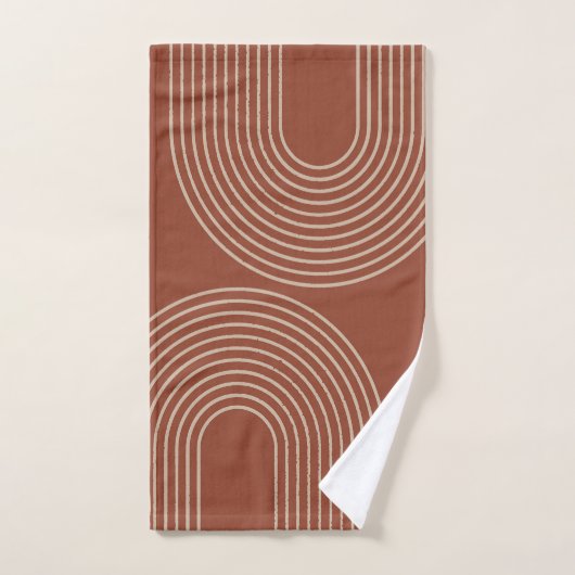 Minimalistisch Terra-Cotta  Bad Handdoek (Handdoek)