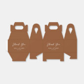 Minimalistisch Terra Cotta & Wit Eenvoudig Bruilof Bedankdoosjes (Uitgevouwen)