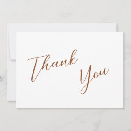 Minimalistisch Terra Cotta & Wit Eenvoudig Bruilof Bedankkaart