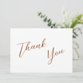 Minimalistisch Terra Cotta & Wit Eenvoudig Bruilof Bedankkaart (Staand voorkant)