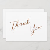 Minimalistisch Terra Cotta & Wit Eenvoudig Bruilof Bedankkaart (Voorkant / Achterkant)