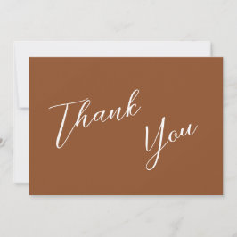 Minimalistisch Terra Cotta & Wit Eenvoudig Bruilof Bedankkaart