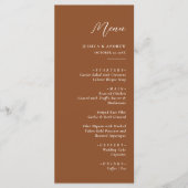 Minimalistisch Terra Cotta & Wit Eenvoudig Bruilof Menu (Voorkant)