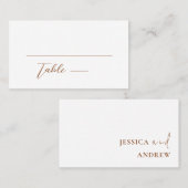 Minimalistisch Terra Cotta & Wit Eenvoudig Bruilof Plaatskaartje (Voorkant / Achterkant)