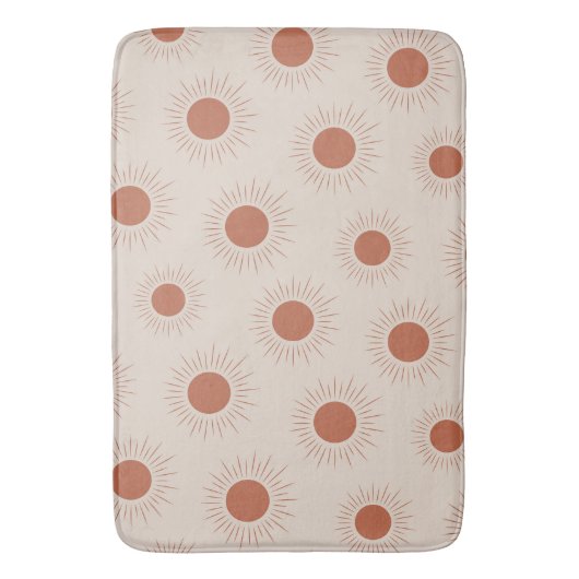 Minimalistisch Terracotta Abstract Boho Zonnepatro Badmat (Voorkant Verticaal)