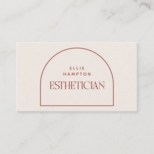 Minimalistisch terracotta Arch Beauty Esthetician  Visitekaartje (Voorkant)