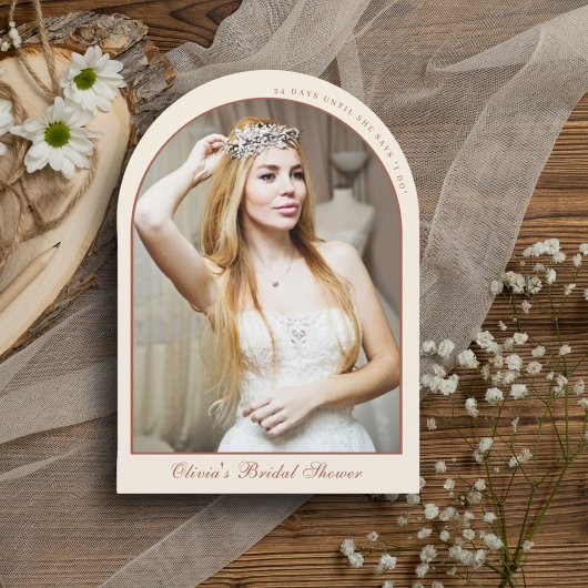 Minimalistisch Terracotta Arch Foto Vrijgezellenfe Kaart