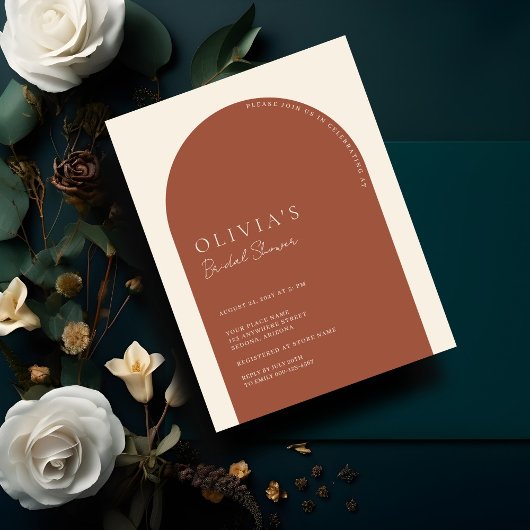 Minimalistisch Terracotta Arch Foto Vrijgezellenfe Kaart