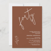 Minimalistisch Terracotta Boho Motif 40e Verjaarda Kaart (Voorkant)