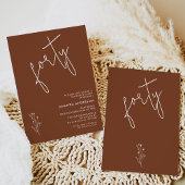 Minimalistisch Terracotta Boho Motif 40e Verjaarda Kaart