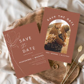 Minimalistisch Terracotta Boho Save the Date Foto