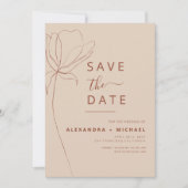 Minimalistisch Terracotta Boho Save the Date Foto (Voorkant)