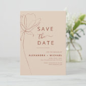 Minimalistisch Terracotta Boho Save the Date Foto (Staand voorkant)