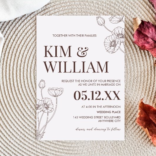 Minimalistisch terracotta Boho Wedding Kaart