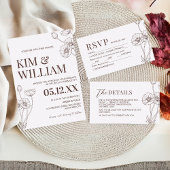 Minimalistisch terracotta Boho Wedding Kaart