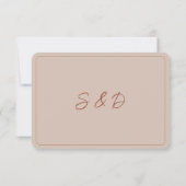 Minimalistisch terracotta Boho Wedding RSVP Kaartje (Achterkant)