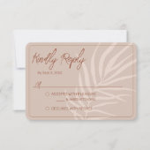 Minimalistisch terracotta Boho Wedding RSVP Kaartje (Voorkant)