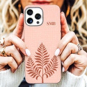 Minimalistisch terracotta botanisch monogram Case-Mate iPhone case