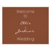 Minimalistisch Terracotta Bruiloft Welkomstbord Foto Afdruk (Voorkant)
