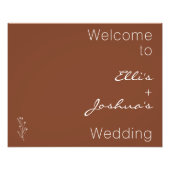 Minimalistisch Terracotta Bruiloft Welkomstbord Foto Afdruk (Voorkant)