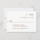 Minimalistisch terracotta Calligraphy Script Weddi RSVP Kaartje (Voorkant)
