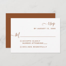 Minimalistisch terracotta Calligraphy Script Weddi RSVP Kaartje