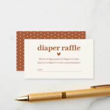 Minimalistisch terracotta Diaper Raffle