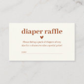 Minimalistisch terracotta Diaper Raffle Informatiekaartje (Voorkant)