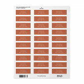 Minimalistisch terracotta etiket (Full Sheet)