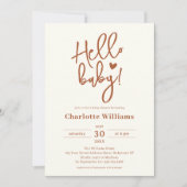 Minimalistisch terracotta Gender Neutral Baby show Kaart (Voorkant)