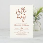 Minimalistisch terracotta Gender Neutral Baby show Kaart (Staand voorkant)