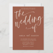 Minimalistisch terracotta-kalligrafie kaart (Voorkant)