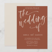 Minimalistisch terracotta-kalligrafie kaart (Voorkant / Achterkant)