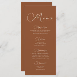 Minimalistisch Terracotta Menu