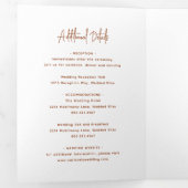 Minimalistisch Terracotta Modern Wedding Drieluik Uitnodiging (Binnenzijde eerst)