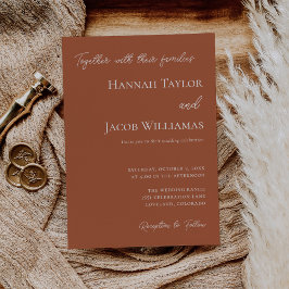 Minimalistisch Terracotta Modern Wedding Kaart