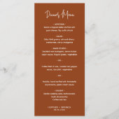 Minimalistisch Terracotta Modern Wedding Menu (Voorkant)