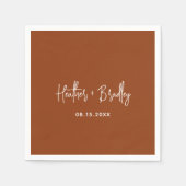 Minimalistisch Terracotta Modern Wedding Servet (Voorkant)