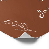 Minimalistisch terracotta motief welkom bruiloft poster (Hoek)