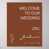 Minimalistisch terracotta motief welkom bruiloft poster (Voorkant)