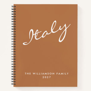 Minimalistisch Terracotta Script Gepersonaliseerd Notitieboek