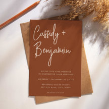 Minimalistisch terracotta Script Modern Wedding