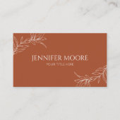 Minimalistisch terracotta takblad visitekaartje (Voorkant)