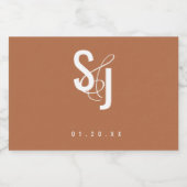 Minimalistisch terracotta Typografie Bohemian Wedd Voedselcontainer Etiket (Enkel label)