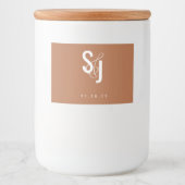 Minimalistisch terracotta Typografie Bohemian Wedd Voedselcontainer Etiket (Voorkant)