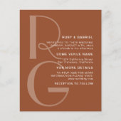 Minimalistisch Terracotta Typografiemonogram Wedde Flyer (Voorkant)